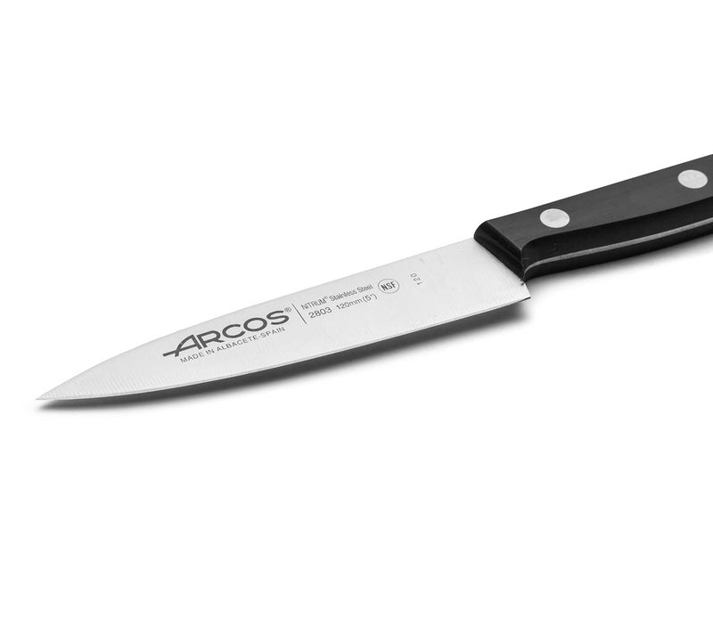 Arcos Chef Knife 5 Inch Stainless Steel. Cooking Knife to Cut and Peel Small Food. Ergonomic Polyoxymethylene Handle and 120mm Blade. Series Universal. Color Black - Image 3
